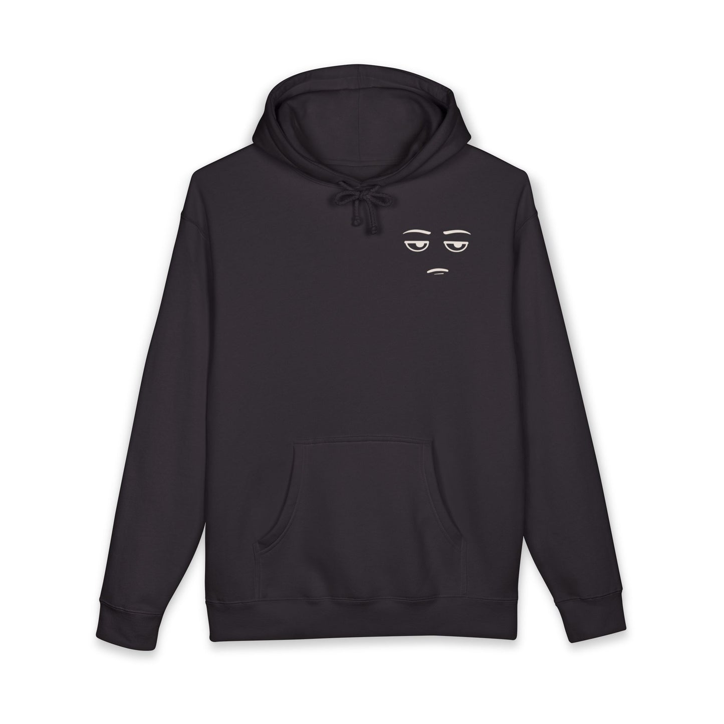Hoodie — Minimalist Black Pullover Snark Face