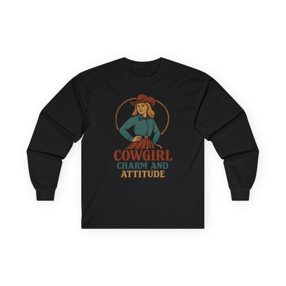 Cowgirl Charm and Attitude Long Sleeve Tee