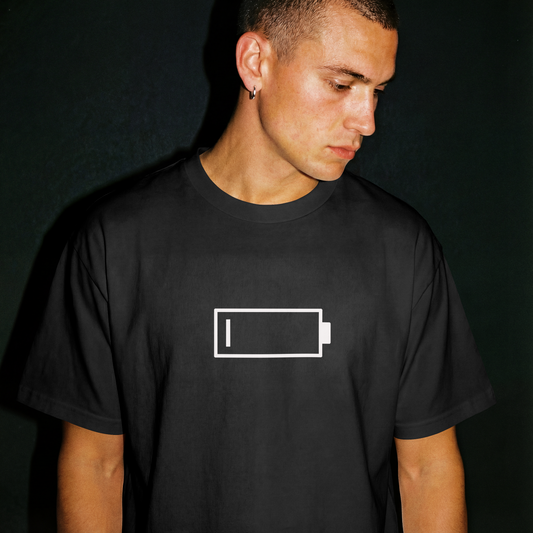 Low Battery — Minimalist Black Tee