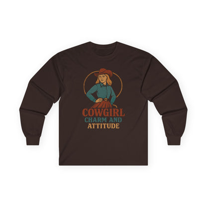 Cowgirl Charm and Attitude Long Sleeve Tee